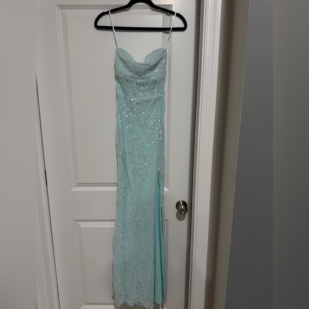 Windsor Light Blue Sequin Maxi Dress